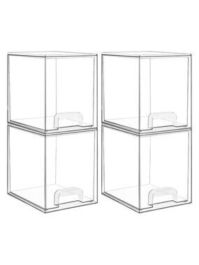 Clear Acrylic Storage Drawers Stackable Organizer Makeup Bathroom